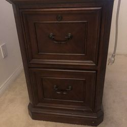 Wood File Cabinet With 2 File Drawers 