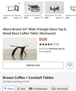 Modern Glass-top Arch Legged End Table Brown Contemporary Specialty Glass Wood Finish