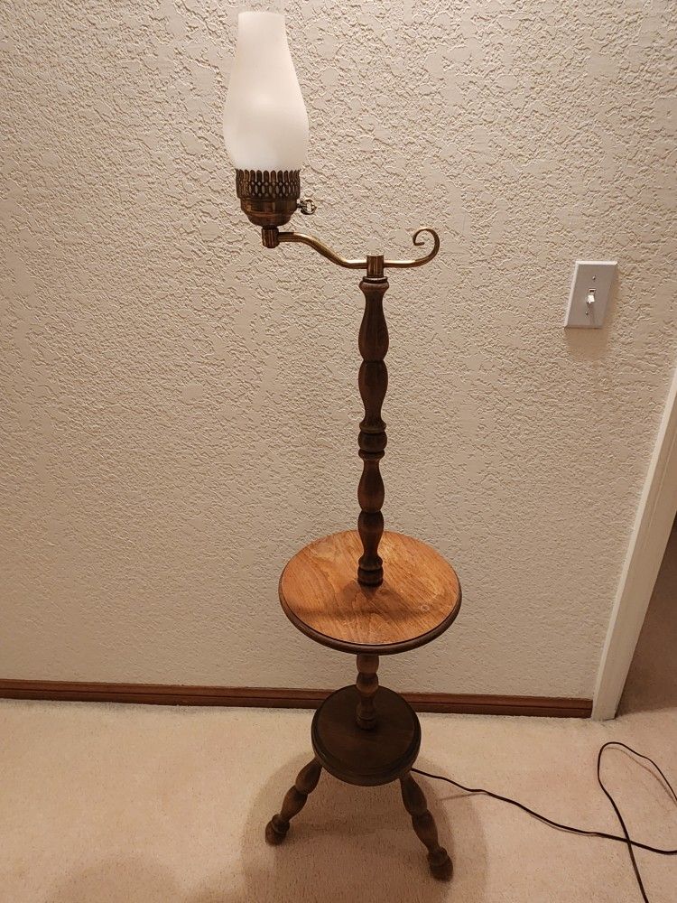 Vintage Lamp With Hurricane Glass