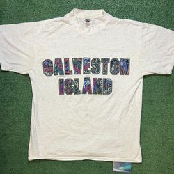 Vintage 1990s Galveston Island grey tee