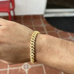 Diamond Test Approved Gold 8MM Cuban Bracelet 