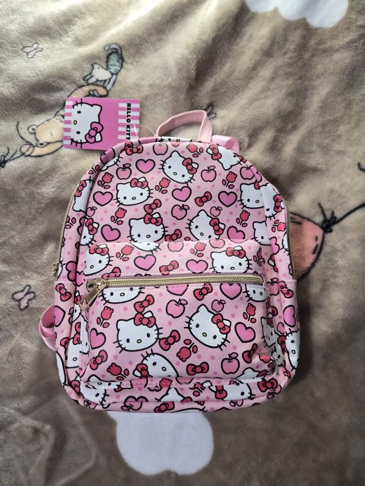 Small Hello Kitty Pink Hearts And Apples Backpack - New