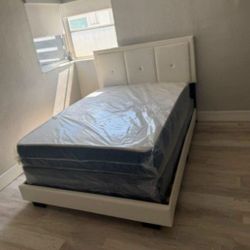New FULL SIZE BED Y MATTRESS NEW BED FRAME WITH MATTRESS CAMA NUEVA 