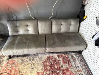 Gray Tufted Futon Sofa Sleeper