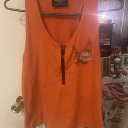 Harley Davidson Orange SLarge Zipper Detail