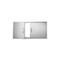 New in the box BBQ Access Door, 42W x 21H Inch Double Outdoor Stainless Steel Flush Mount Door with Handles, for BBQ Island, Grilling Station, Outside