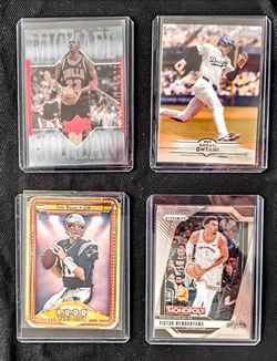 Victor Wembanyama Michael Jordan shohei Ohtani Brady 4 card lot