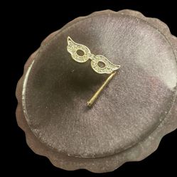 Vintage Rhinestone Masquerade Mask Pin Brooch Womens Jewelry 