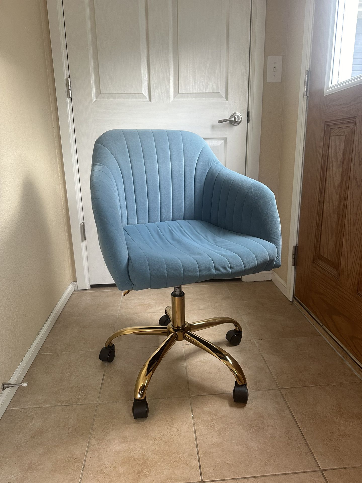 Blue velvet office Chair 