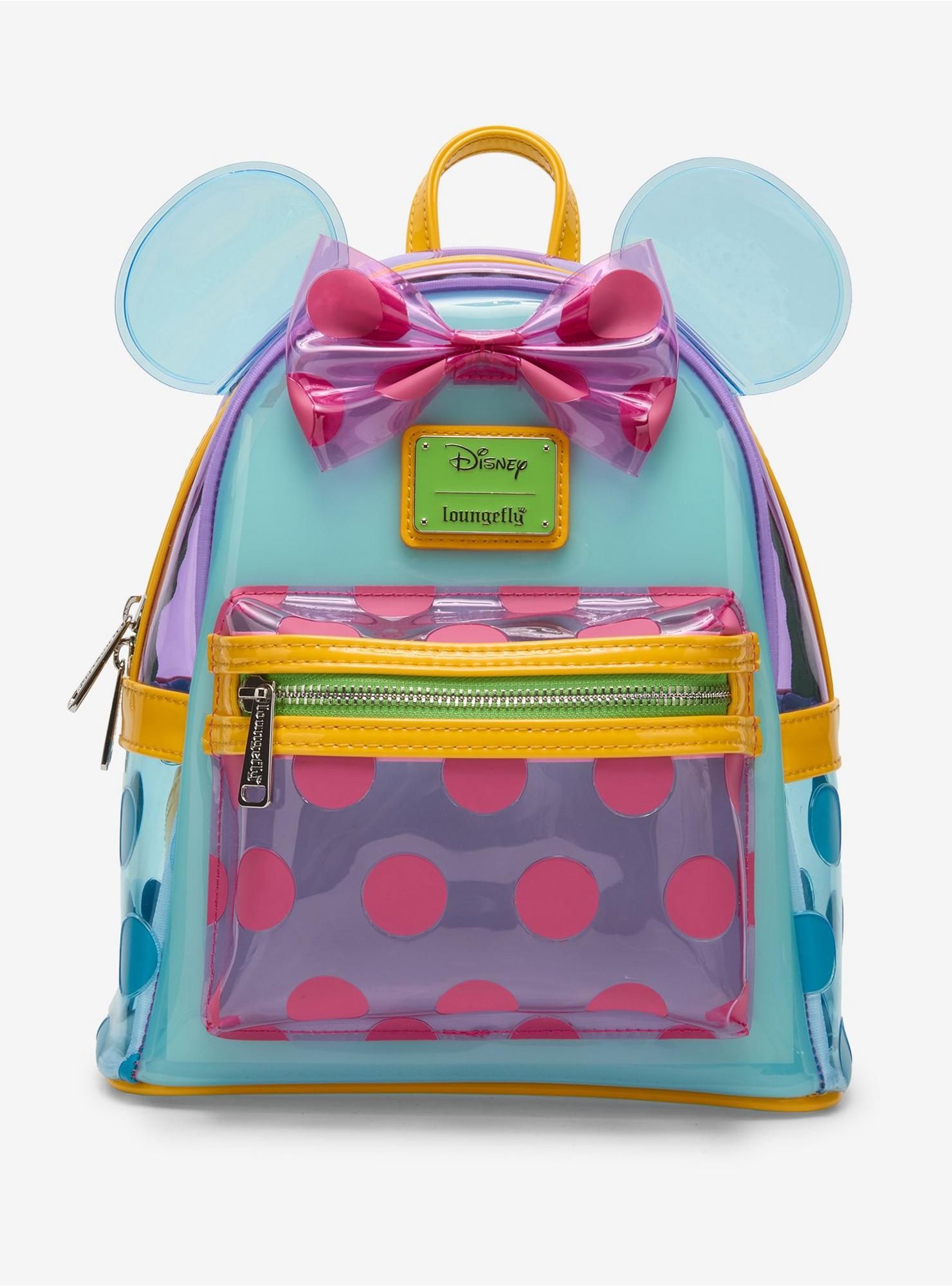 Loungefly Disney Minnie Mouse Polka Dot Colorblock Ears Mini Backpack 