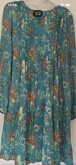 New Teal Floral Long Sleeve Boho Midi Dress ONLY $7 🎈