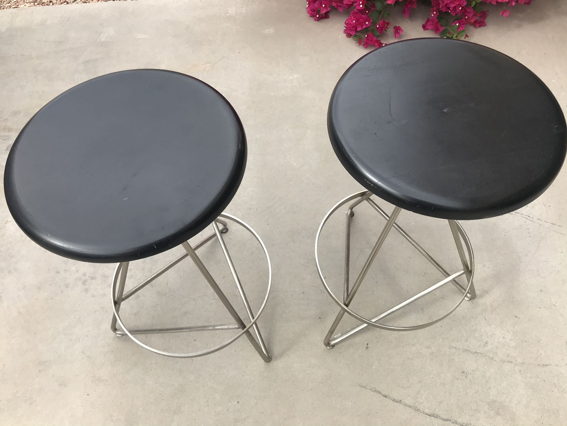 2 contemporary modern industrial stools