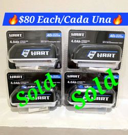 🔥HART 40 Volts 4.0Ah 🔥New Sealed 🔥$80 Each Firm On Price