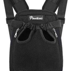 Pawaboo Pet Carrier Backpack, Adjustable Pet Front Cat Dog Carrier Backpack Travel Bag, Legs Out, Easy-Fit for Traveling Hiking Camping for Small Medi