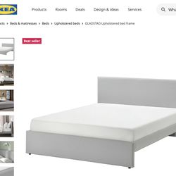 IKEA Queen bed frame (Light gray)