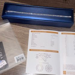 Moissiante Stones Vvs 6ct Silver 3mm Tennis Bracelet (PASSES DIAMOND TESTER)