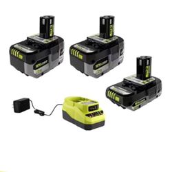 Ryobi - (2)- 4.0 battery + (1) 2.0 Battery + Charger