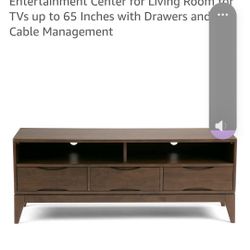 SIMPLIHOME HARPER TV STAND. 