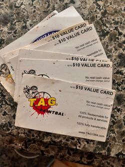 TAG paintball gift cards