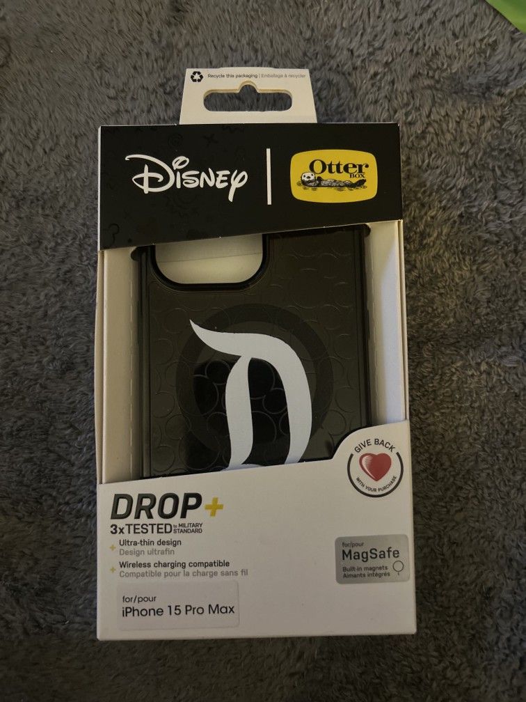 OtterBox Disneyland Drop + iPhone 15 Pro Max Case Cover D Mickey Ears Logo 