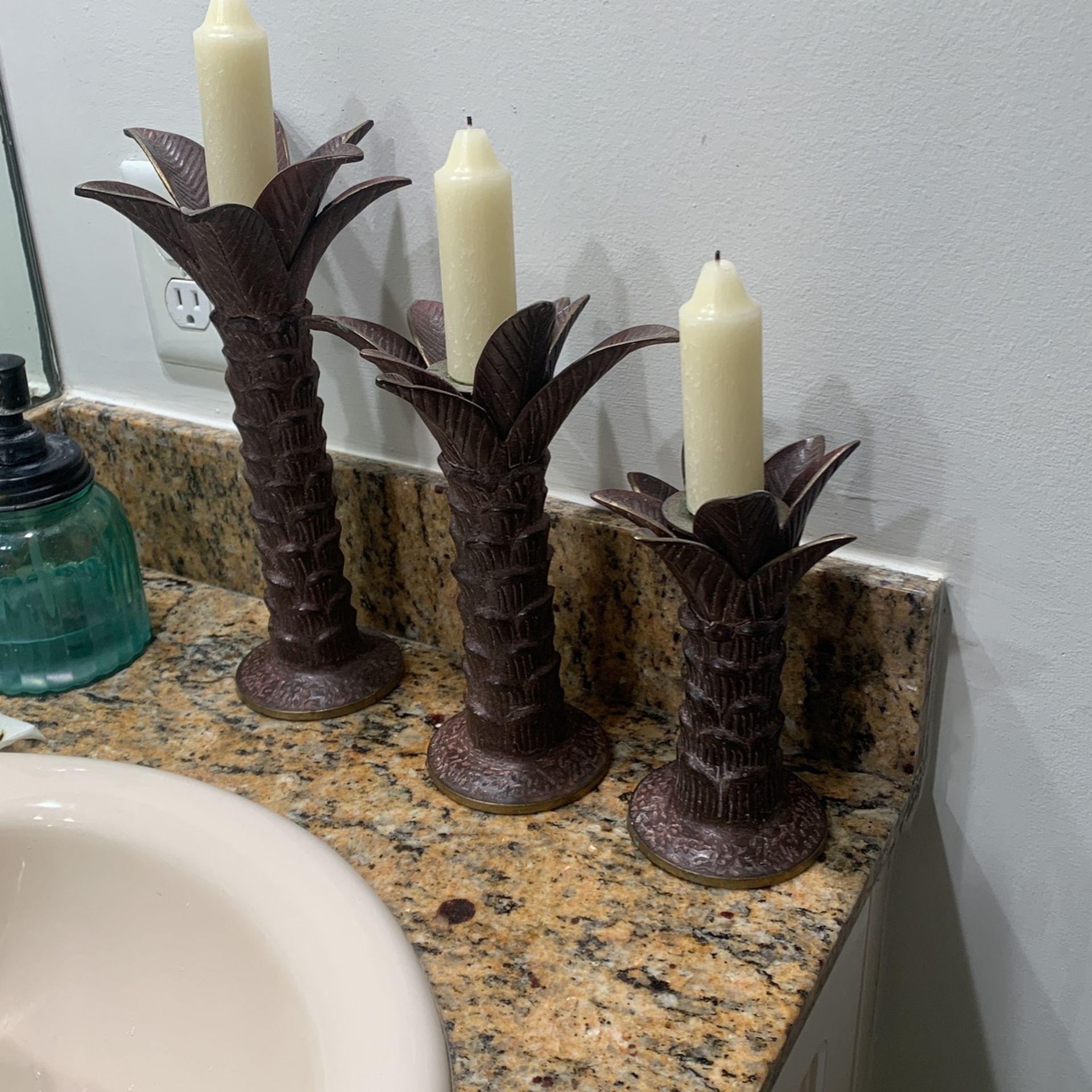 Palm Tree Candle Holders
