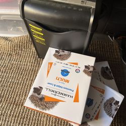 Amazon Basics Paper Shredder + 3 Packs of Hammermill Paper – $35