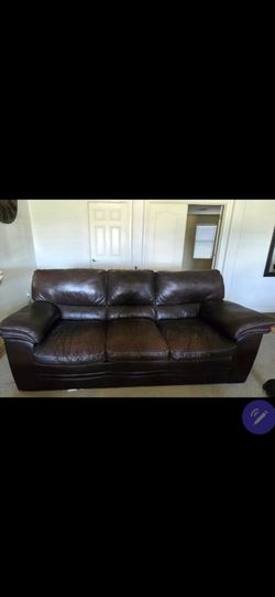Matching Real Leather Sofas – Set of 2