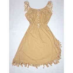 Vintage Jackie O! Tan  Dress - DIY Native Anerican Costume