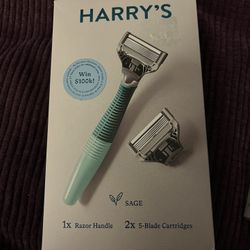 Harry's 5-Blade Men's Razor - 1 Razor Handle + 2 Razor Blade Refills - Sage Green