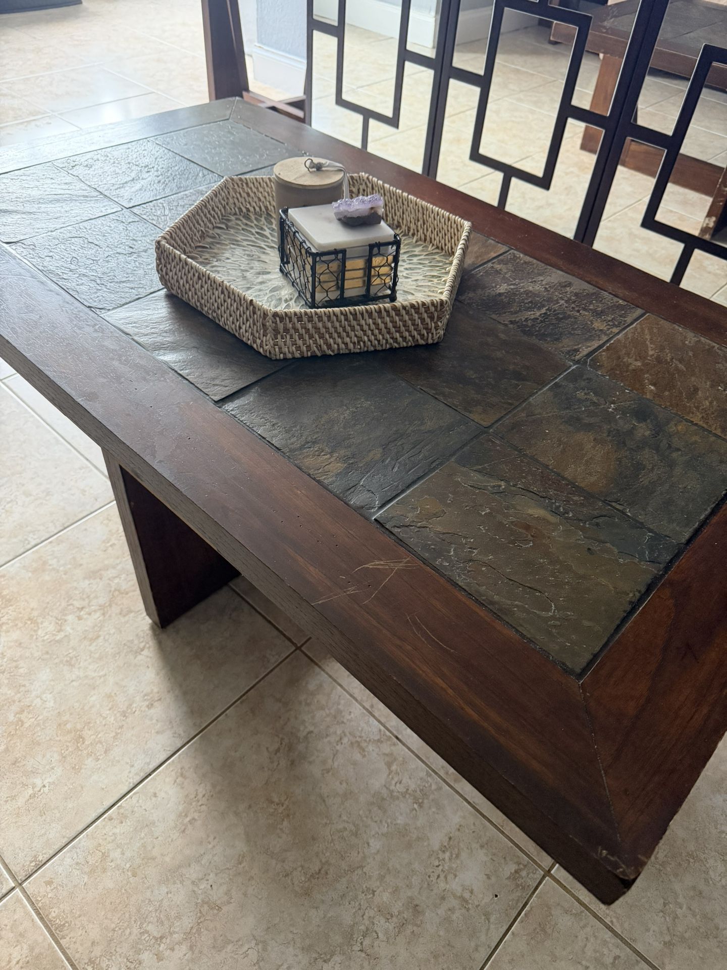 Wood Coffee Table and 2 End Tables 