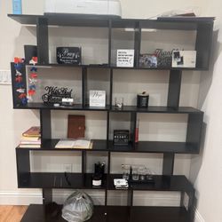 Like New (Black) Bookshelf + LED coffee table 