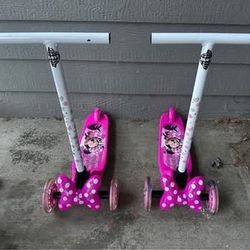 Disney Minnie Mouse 3-Wheel Scooter $30 for both