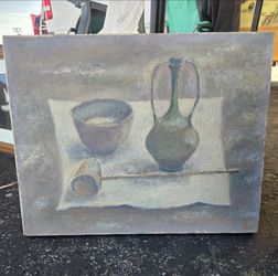 1963 Japanese Chaki Vase Painting