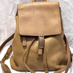 Old Vintage Coach Backpack Legacy Tan Leather Daypack 9827