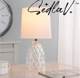 Rita 14 3/4" Small Accent Lamps Set of 2 + Dimmers Glass Modern