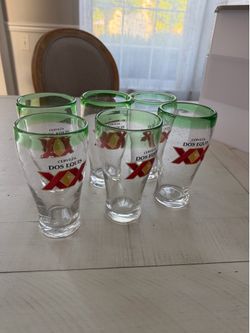 6 Dos Equis Pint glasses