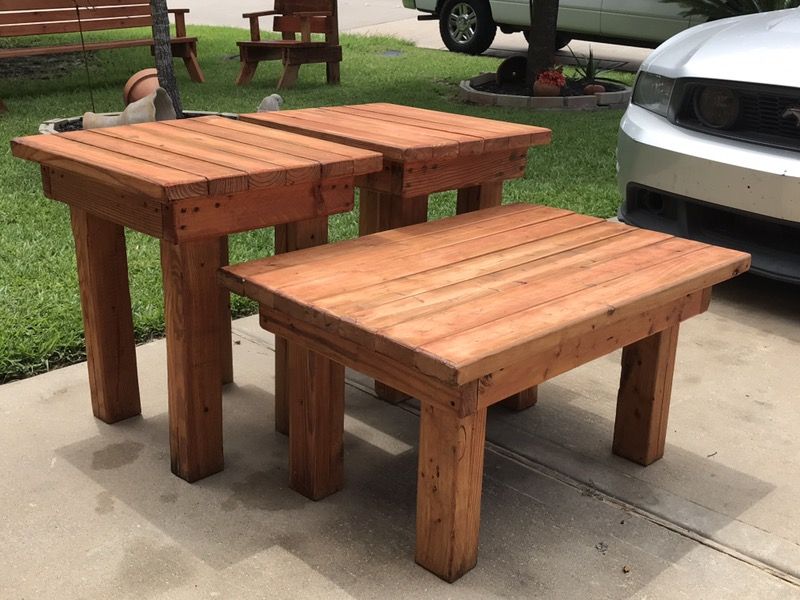 Picnic tables and outdoor furniture