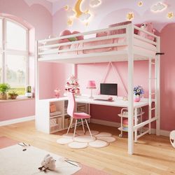 Twin Size Platforms Loft Bed by Isabelle & Max(Desk Not Included)