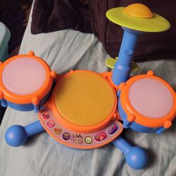 Vtech Kidibeats Toddler Working Light Up Drum Set With Built In Beats