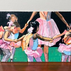 Ballerinas Acrylic Painting Art On Wood