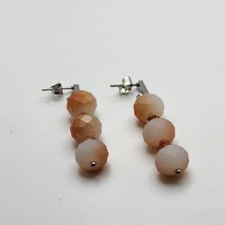 Cream and Copper Earrings