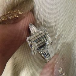 Square sugar French cold style princess square diamond ring