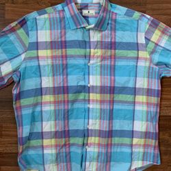 Southern Pines pastel plaid button down Men size XXL