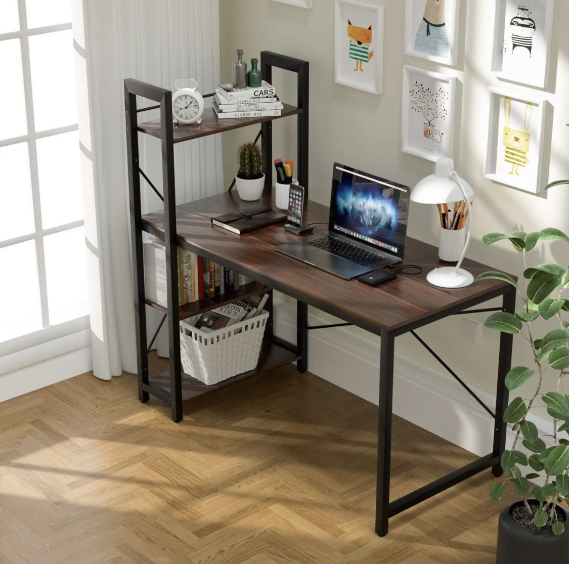 Desk With Shelves