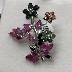 Real Color Stone  Pendant/pin
