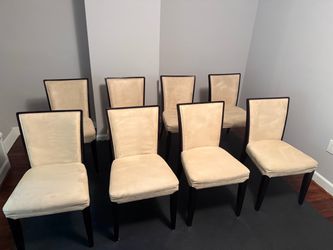 Set of 8 Upholstered Wenge Dining Chairs