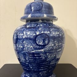 Blue and White abstract ginger jar