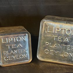 Antique Lipton Canister X 2 & Mug & Pitcher