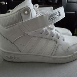 All White Hi Top Adidas 