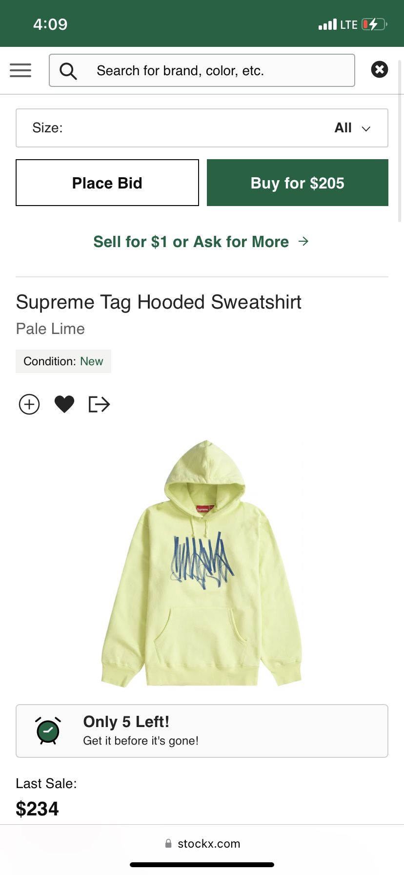 Supreme Tag Hoodie Brand New